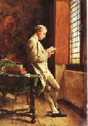 Ernest Meissonier The Reader in White oil painting on canvas